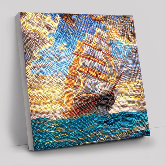 Courageous Voyage Crystal Art Canvas by Thomas Kinkade 30x30cm
